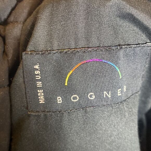 Bogner vintage black quilted long line jacket faux fur hood 4 - Picture 11 of 11